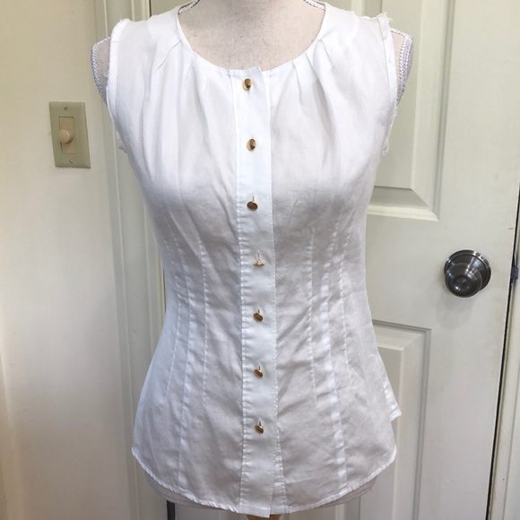 Banana Republic Tops - Banana Republic White Blouse with Gold Buttons